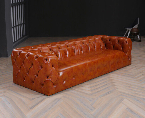 Ledersofa Kunstleder Couch Big - Sofa Luxus Wohnzimmer Sitz Polster Viersitzer