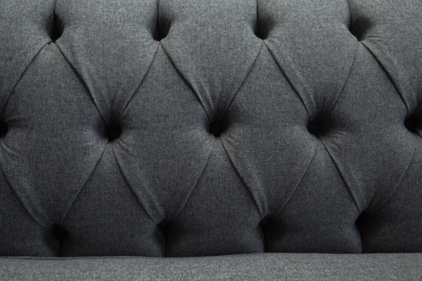 Modernes Sofa Chesterfield Couch 4 Sitzer Couchen Samt Leder Design Grau