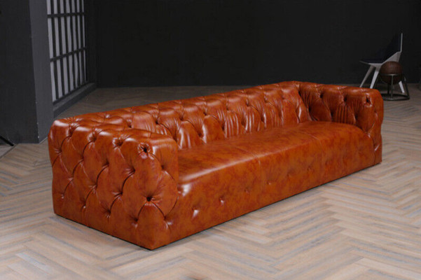 Chesterfield Sofa Couch Polster Stoff Leder Couchen Polster Garnitur 4 Sitzers