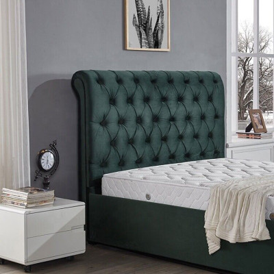 Modernes grünes Chesterfield Doppelbett Designer Luxus Betten