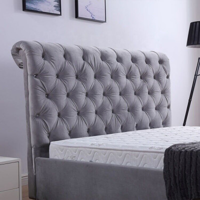Design Chesterfield Bett Textil Polster Leder Hotel Betten Schlafzimmer Neu Samt