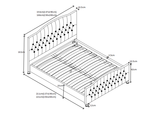 Polster Chesterfield graues Luxus Doppelbett Schlafzimmer Designer Betten