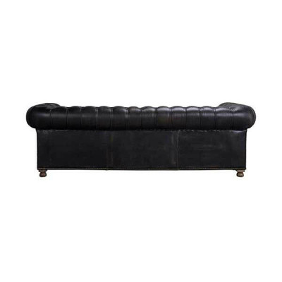 Klassische Chesterfield Couch Schwarz Englische Wohnzimmer Couchen