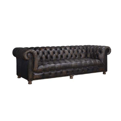 Klassische Chesterfield Couch Schwarz Englische Wohnzimmer Couchen
