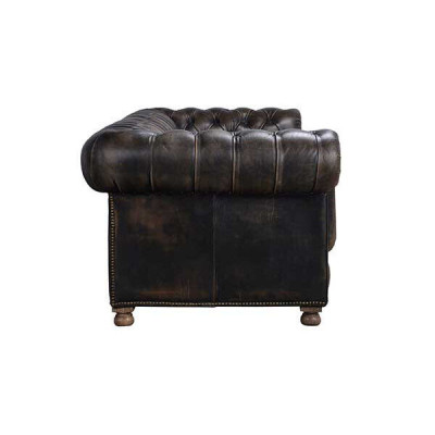 Klassische Chesterfield Couch Schwarz Englische Wohnzimmer Couchen