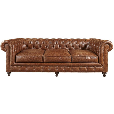 Designer Chesterfield brauner Dreisitzer Luxus 3-Sitzer Couch