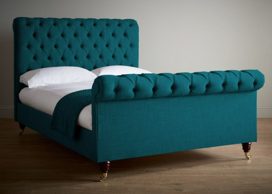 Türkis Chesterfield Doppelbett Designer Schlafzimmer Polsterbetten