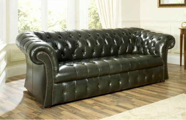 Grüner Chesterfield 3-Sitzer Designer Luxus Dreisitzer Couch