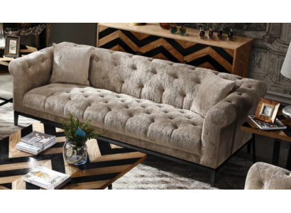 Edle Luxus Chesterfield Sofa Couch Polster Stoff Leder Couchen Polster