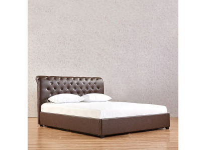 Modernes Braunes Chesterfield Doppelbett Designer Schlafzimmer Bett
