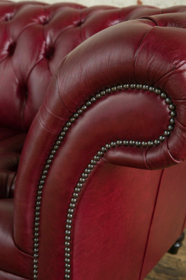 Roter Chesterfield Dreisitzer Designer 3-er Sofa Luxus Couch