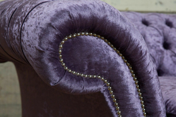 Lila Chesterfield Dreisitzer Chesterfield Luxus 3-Sitzer Sofa