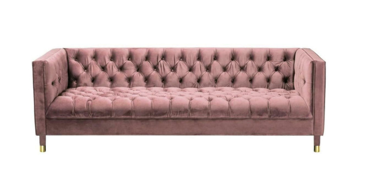 Chesterfield Sofa Rosa Möbel 4 sitzer Sofas Textil Stoff Couchen xxl big 230cm