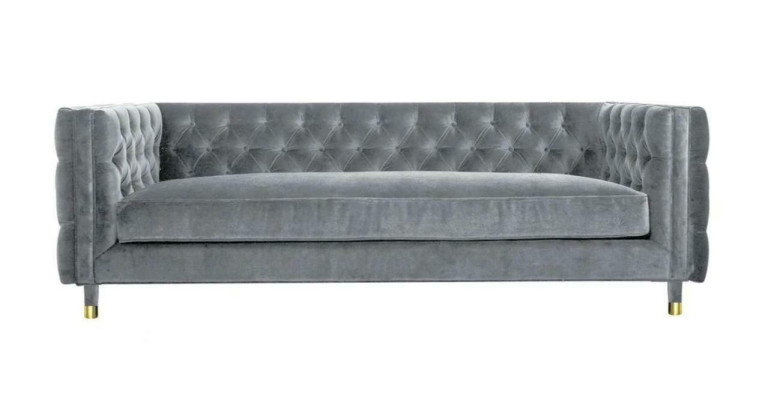 Grau Textil Stoff Couchen Kreative Möbel 4 sitzer Neu Chesterfield Sofa xxl Big