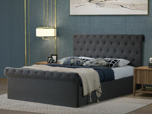 Chesterfield Klassisches Design Bett Polster Betten Textil 140x200cm