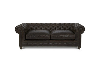 Moderner Schwarzer Chesterfield Dreisitzer Wohnzimmer Luxus Sofa