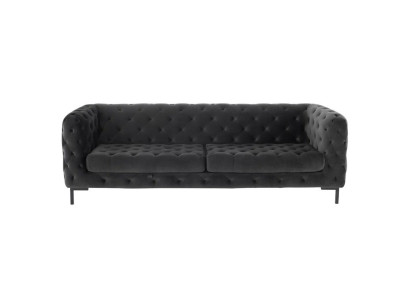 Designer Schwarzer Dreisitzer Chesterfield 3-er Moderne Couch