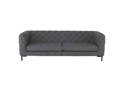 Grauer Polster Chesterfield 3-Sitzer Luxus Wohnzimmer Couch