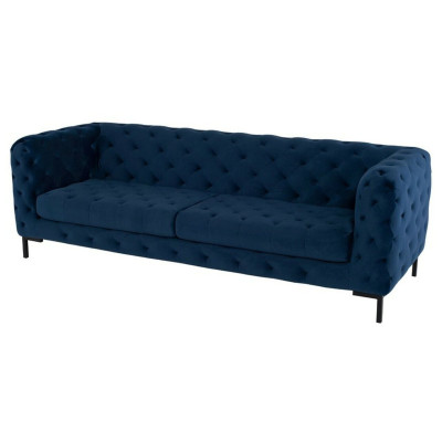 Stilvoller Blauer Chesterfield 3-Sitzer Wohnzimmer Luxus Couch