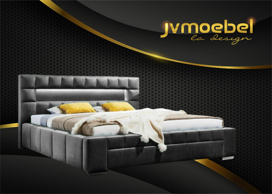 Bett inkl LED Beleuchtung Schlafzimmer Design Möbel Modern Betten Luxus Doppel