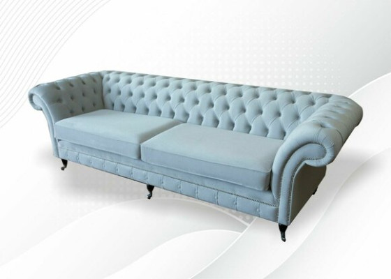 Polster Sofas Design Luxus Couch Sofa 4 er Stoff Couchen Viersitzer Samt Neu