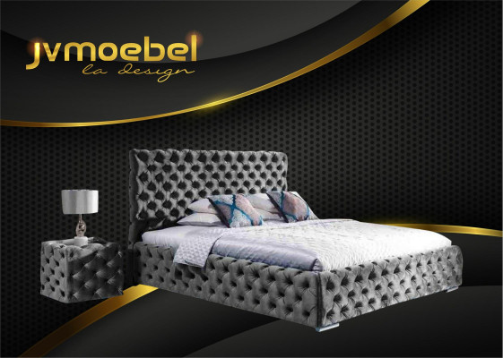 Bett Schlafzimmer Set Design Möbel Modern Luxus Betten Chesterfield Grün 140x200