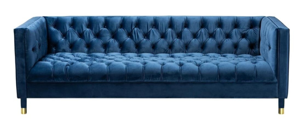 Grüne Dreisitzer Stoff Chesterfield Design Couchen Polster Sofa Wohnzimmer 230cm