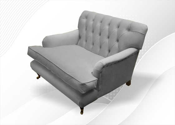 Chesterfield Sessel Fernseh Design Polster Sofa Couch Chesterfield Textil Neu
