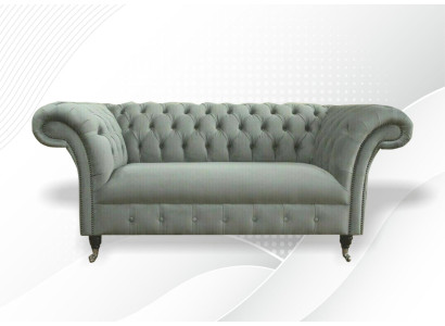 Chesterfield Sofa Couch Polster Sofas Klassischer 2Sitzer Leder Stoff Textil Neu