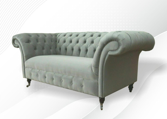 Chesterfield Sofa Couch Polster Sofas Klassischer 2Sitzer Leder Stoff Textil Neu