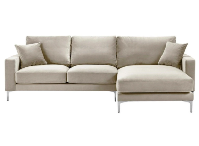 Wohnzimmer Design Couchen Polster Sofa Couch Beige Ecksofa Stoff Eckgarnitur Neu