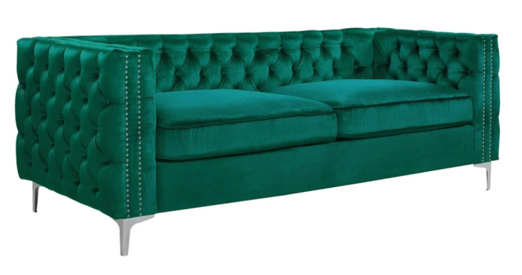 grüne chesterfield couch luxus samt stoff couchen sofa set knöpfe polster neu