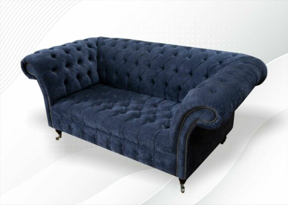 Couch Zweisitzer Klassische Textilsofa Couch Polster Sofa 2 Sitzer Samt Couchen