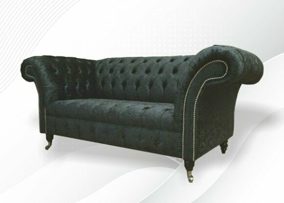 Chesterfield Samt Club Couch Polster 2 Sitzer design Textil Sofas Couchen