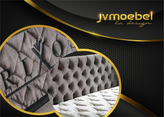 Bettgestell Stoff Möbel Luxus Modern Betten Bett Textil Schlafzimmer Design