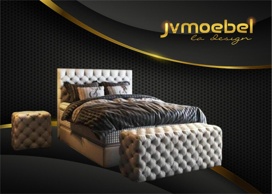 Bett 2x Nachttisch 3 tlg. Schlafzimmer Set Design Luxus Möbel Modern Betten Neu