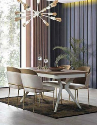 Esszimmer Garnitur Esstisch 4x Stuhl Kommode Gruppe Tisch 8tlg. Set