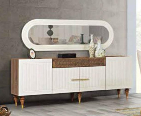 Kommode Schubladen Holz Sideboard Spiegel Massiv Kommoden Wohnzimmer