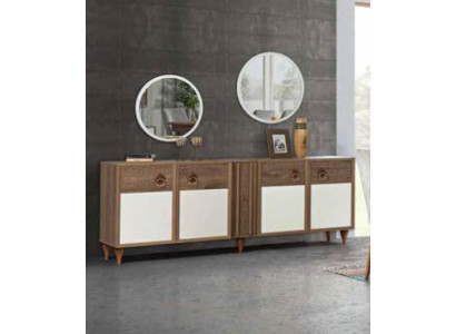 Kommode Schubladen Holz Sideboard Spiegel Massiv Wohnzimmer Kommoden