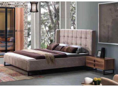 Bett Doppelbett Betten Möbel Einrichtung Schlafzimmer Design Stoff