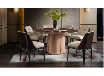 Leder Luxus Beige Gruppe Lehnstuhl Modern Design Möbel Esszimmer Holz 6 Stühle