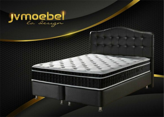Bett Leder 2x Nachttisch 3 tlg. Schlafzimmer Set Möbel Modern Luxury Betten Neu