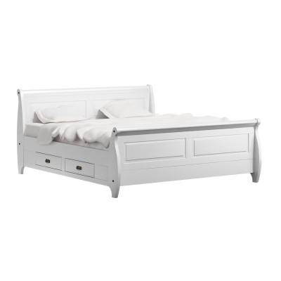 Landhaus Stil Luxus Bett Doppelbett Doppelbetten Weiß Betten Schlafzimmer
