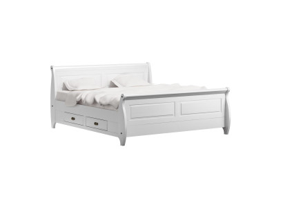 Landhaus Stil Luxus Bett Doppelbett Doppelbetten Weiß Betten Schlafzimmer