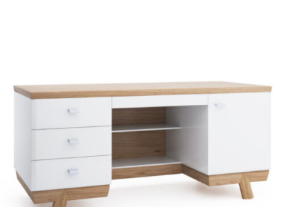 Moderner Schreibtisch Tisch Schreibtische Büro Office Chef Tische Holz Aspen