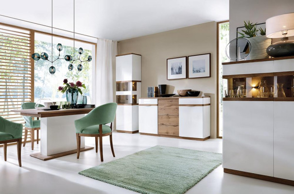 Vitrine Modern Stil Wohnzimmer Kollektion Vitrinen Schrank Regal Anrichte Weiß