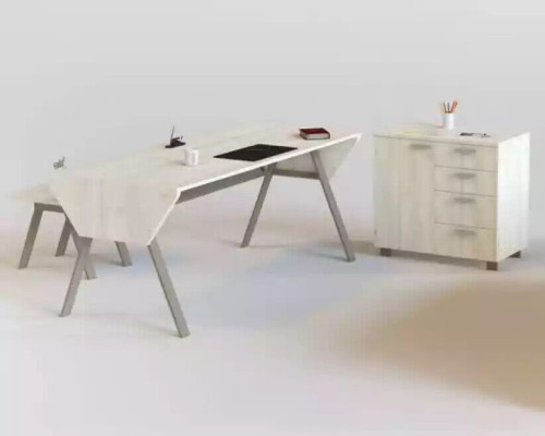 Luxuriöses Büro-Set im eleganten modernen Stil aus hochwertigem Holz 