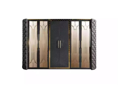 Kleiderschrank Schrank Chesterfield Designer Schränke Gepolstert 315cm