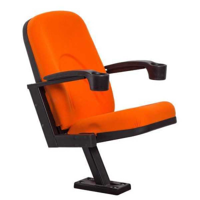 Modern Sessel Sessel Sofa 1 Sitzer für Theater Kino Design Luxus Orange Textil