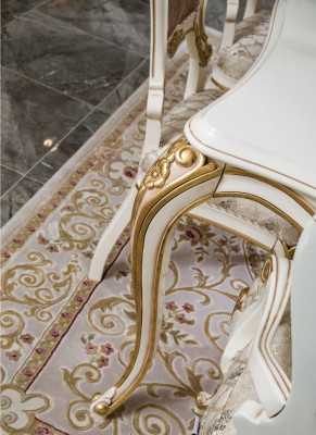 Klassisches Esszimmer Esstisch Vitrine 4x Stuhl Essgruppe Kommoden 7tlg.